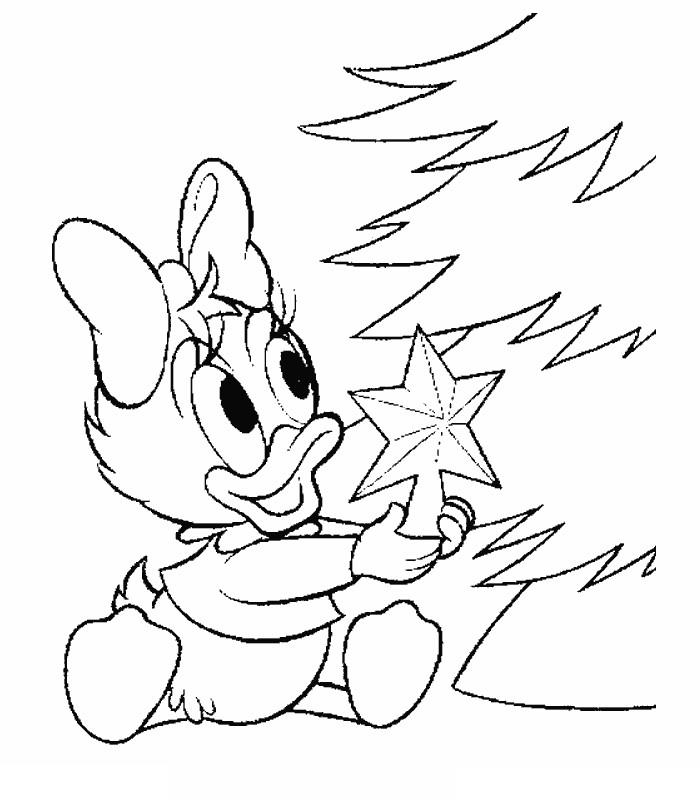 coloriage bebe daisy sapin
